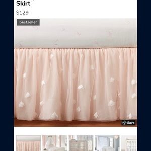 Monique Lhuillier Ethereal Tulle Blush Crib Skirt